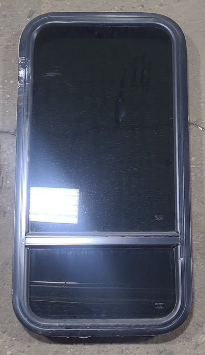 Used Black Radius Opening Window : 17 1/2" W x 35 1/2" H x 2" D