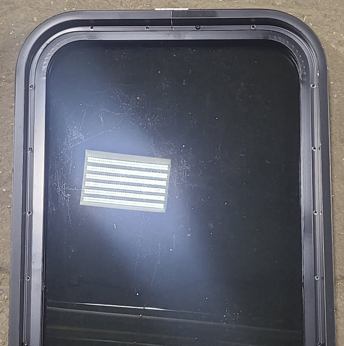 Used Black Radius Opening Window : 17 1/2" W x 35 1/2" H x 2" D