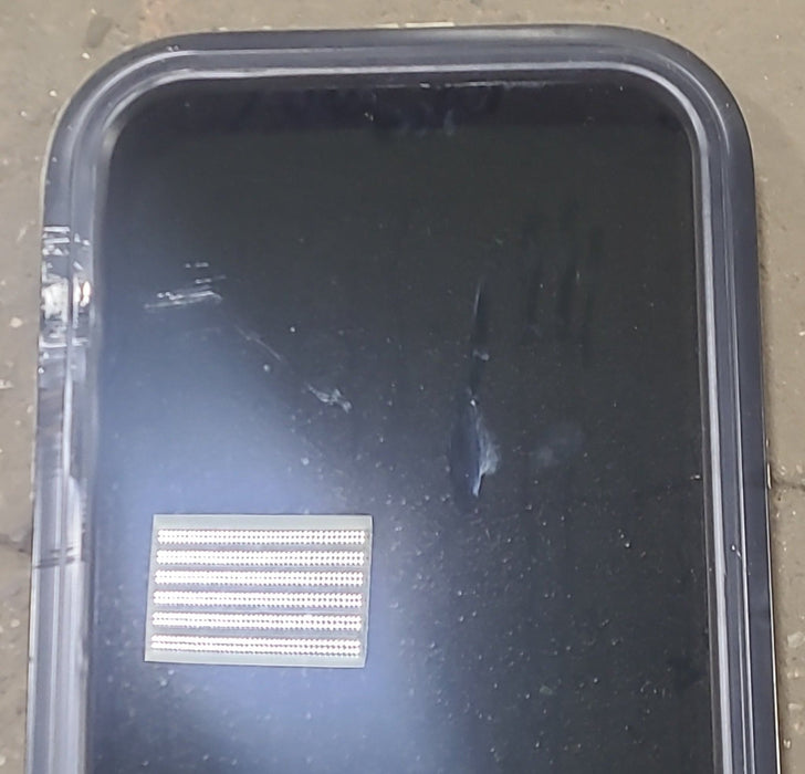 Used Black Radius Opening Window : 17 1/2" W x 35 1/2" H x 2" D