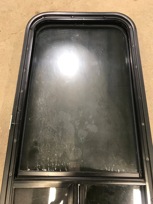 Used Black Radius Opening Window : 17 1/2" W x 39 1/2" H x 1 7/8" D