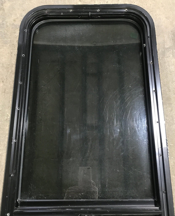 Used Black Radius Opening Window : 17 1/2" W x 39 1/2" H x 1 7/8" D