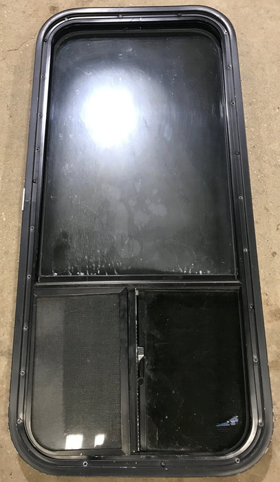 Used Black Radius Opening Window : 17 1/2" W x 39 1/2" H x 1 7/8" D
