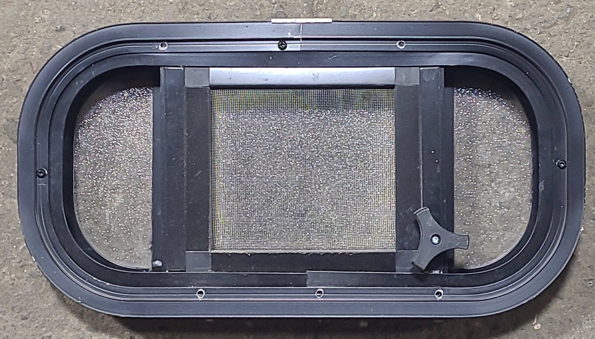 Used Black Radius Opening Window : 17 1/2" W x 8 1/2" H x 1 3/4" D