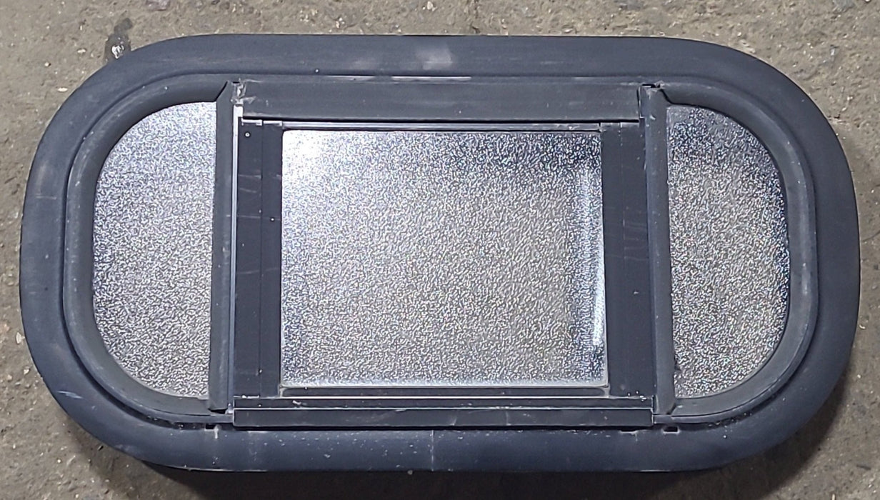 Used Black Radius Opening Window : 17 1/2" W x 8 1/2" H x 1 3/4" D