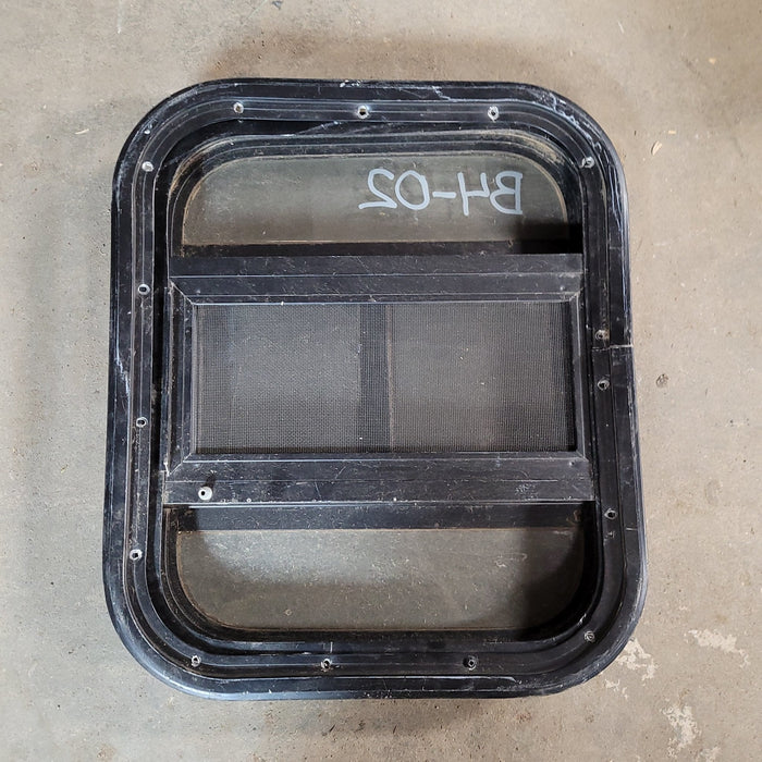 Used Black Radius Opening Window : 17 1/2 X 15 X 2" D