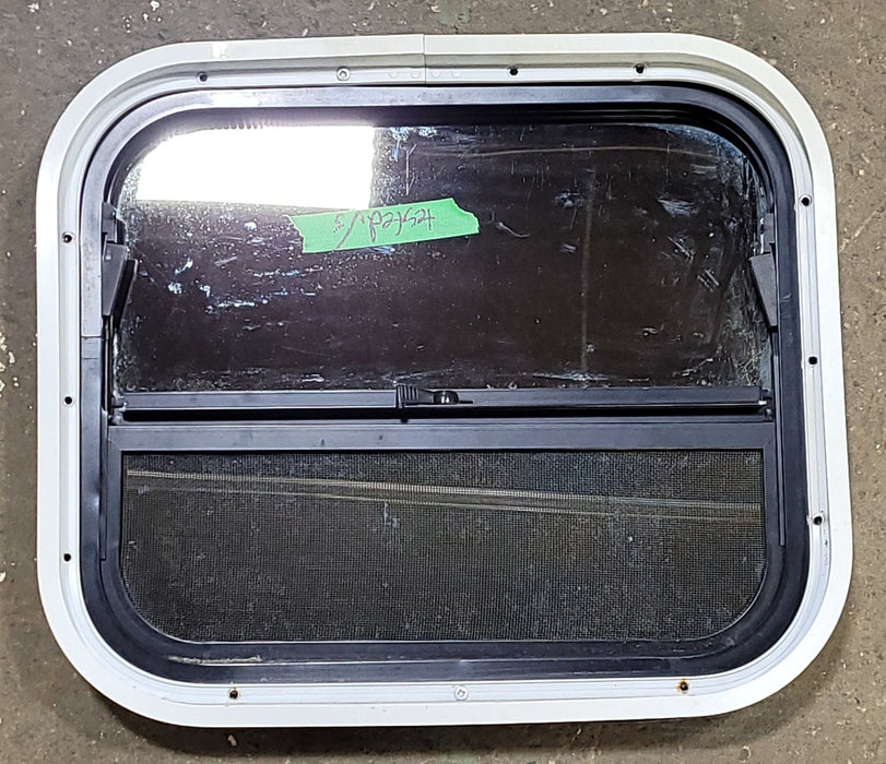 Used Black Radius Opening Window : 17 1/4" W X 14 3/4" H X 1 7/8" D
