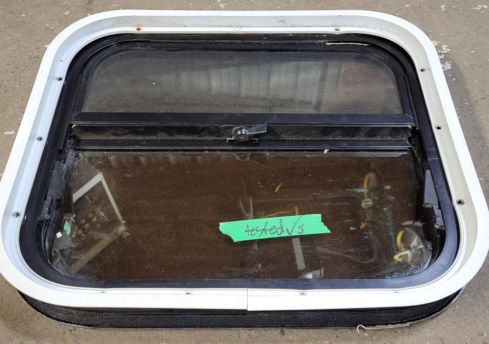 Used Black Radius Opening Window : 17 1/4" W X 14 3/4" H X 1 7/8" D