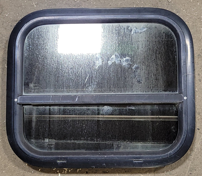 Used Black Radius Opening Window : 17 1/4" W X 14 3/4" H X 1 7/8" D