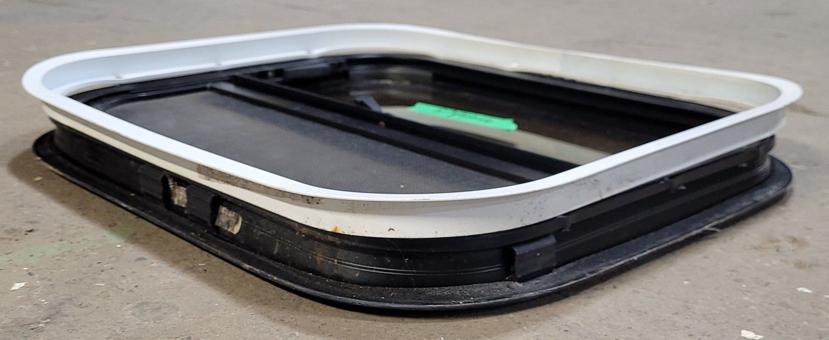 Used Black Radius Opening Window : 17 1/4" W X 14 3/4" H X 1 7/8" D