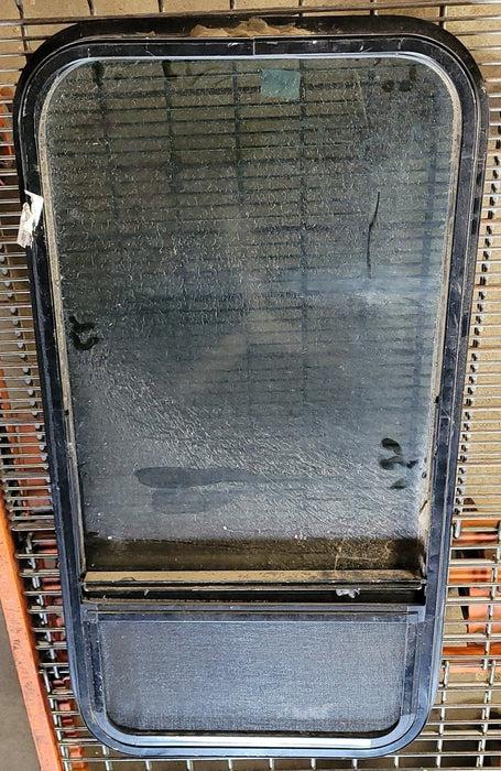 Used Black Radius Opening Window : 17 3/4" W x 33 5/8" H x 1 3/4"