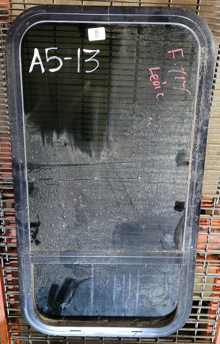 Used Black Radius Opening Window : 17 3/4" W x 33 5/8" H x 1 3/4"