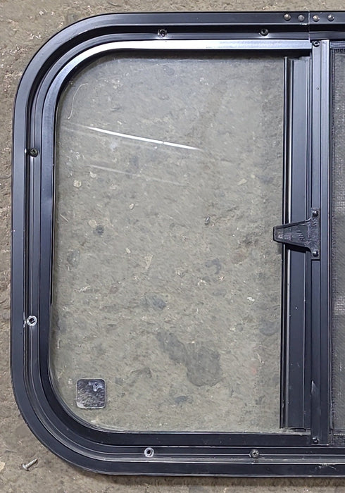 Used Black Radius Opening Window : 19 1/2" W x 14 5/8" H x 1" D