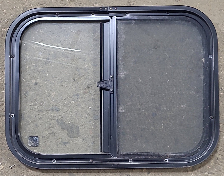 Used Black Radius Opening Window : 19 1/2" W x 14 5/8" H x 1" D