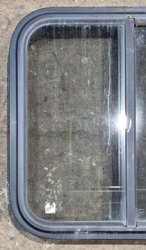 Used Black Radius Opening Window : 20 3/4" W x 20" H x 1 3/4" - Young Farts RV Parts