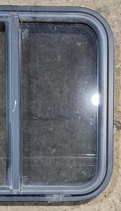 Used Black Radius Opening Window : 20 3/4" W x 20" H x 1 3/4" - Young Farts RV Parts