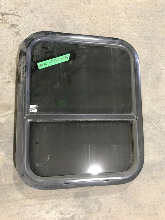 Used Black Radius Opening Window : 21 1/2" W X 17 1/2" H X 1 3/4" D