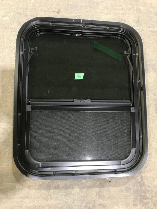 Used Black Radius Opening Window : 21 1/2" W X 17 1/2" H X 1 3/4" D
