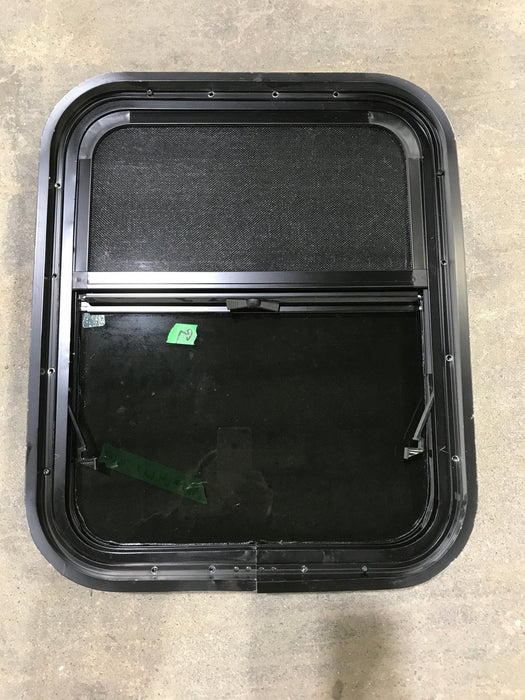 Used Black Radius Opening Window : 21 1/2" W X 17 1/2" H X 1 3/4" D