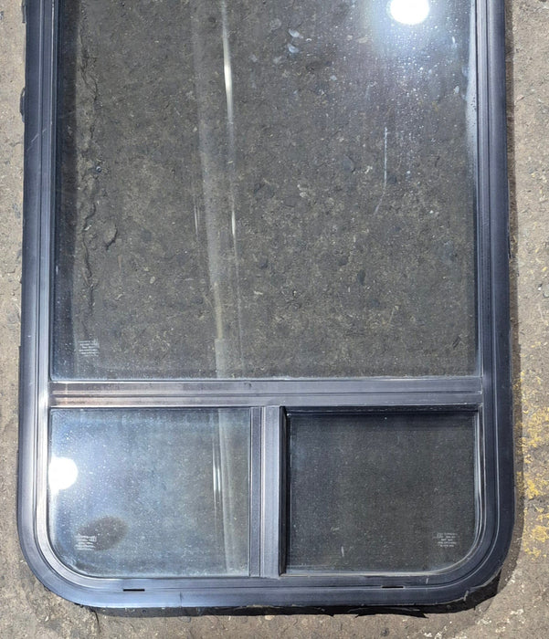 Used Black Radius Opening Window : 21 1/4" W x 47 1/4" H x 1 3/4" D - Young Farts RV Parts