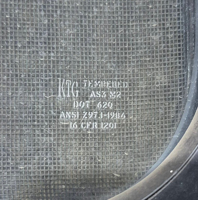 Used Black Radius Opening Window : 21 1/4" W x 47 1/4" H x 1 3/4" D - Young Farts RV Parts