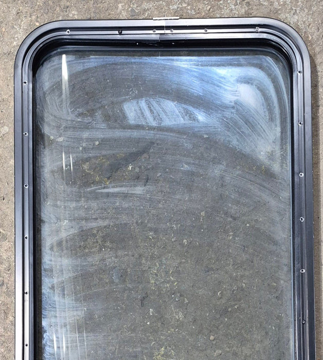 Used Black Radius Opening Window : 21 1/4" W x 47 1/4" H x 1 3/4" D - Young Farts RV Parts
