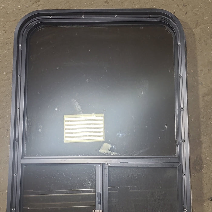 Used Black Radius Opening Window : 21 3/4" W x 30 1/2" H x 2" D