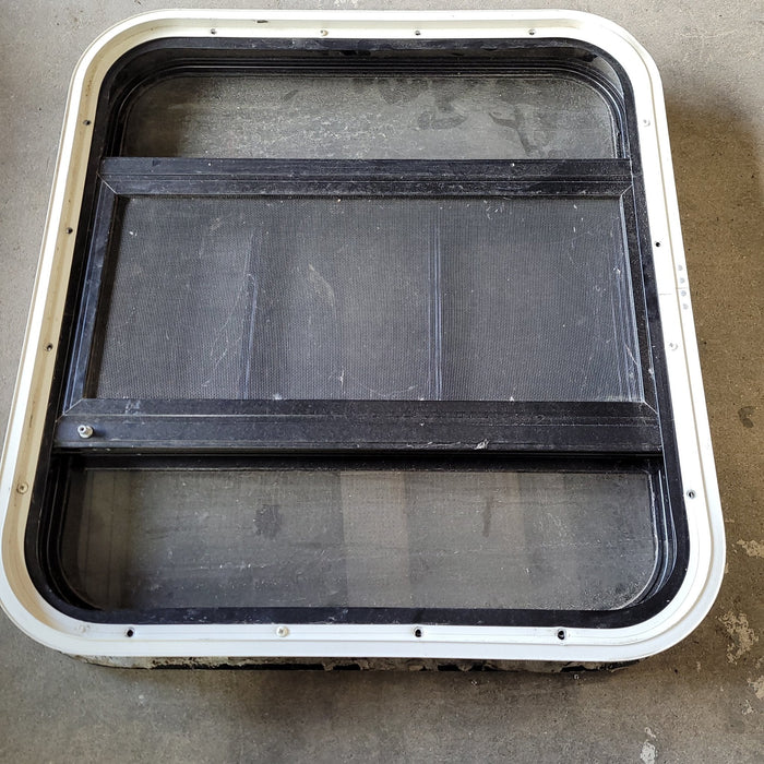 Used Black Radius Opening Window : 22 X 23 1/2 X 2" D