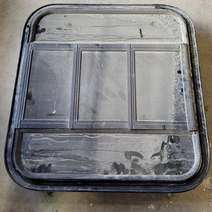Used Black Radius Opening Window : 22 X 23 1/2 X 2" D