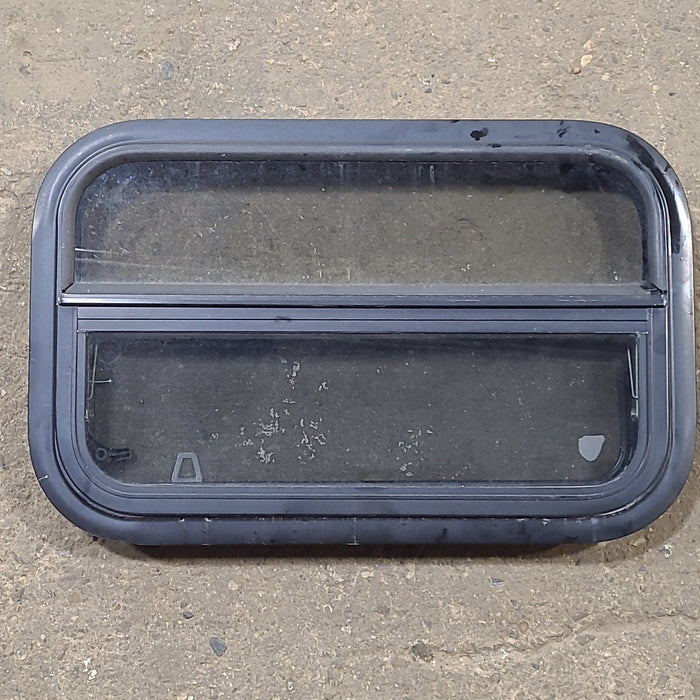 Used Black Radius Opening Window : 23 1/2" W x 14 1/2" H x 1 3/4" D