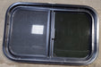 Used Black Radius Opening Window : 23 1/2" W x 14 1/2" H x 1 7/8" D - Young Farts RV Parts