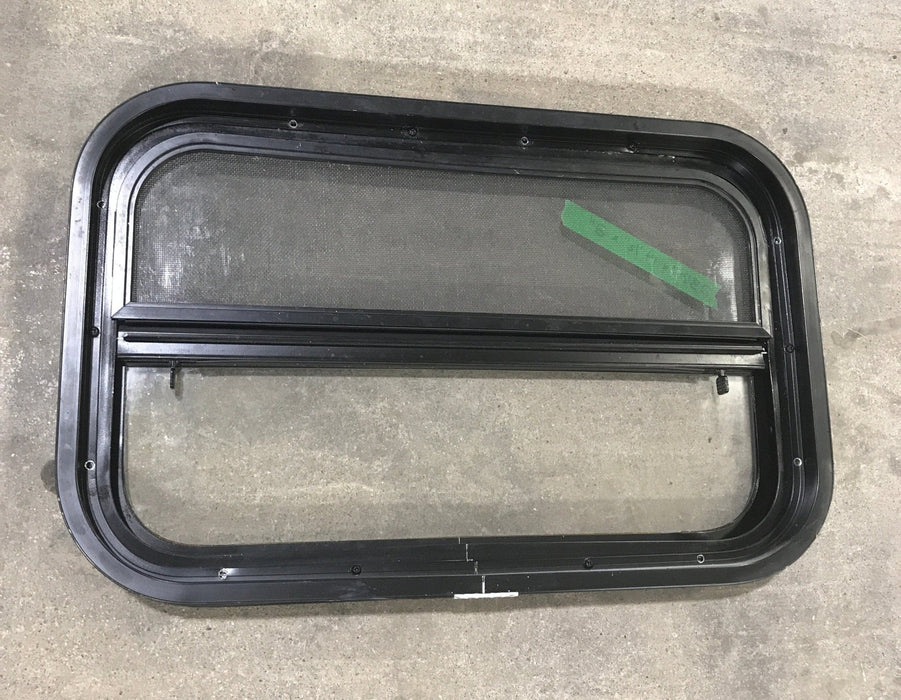 Used Black Radius Opening Window : 23 1/2" W X 14 1/2" H X 2" D