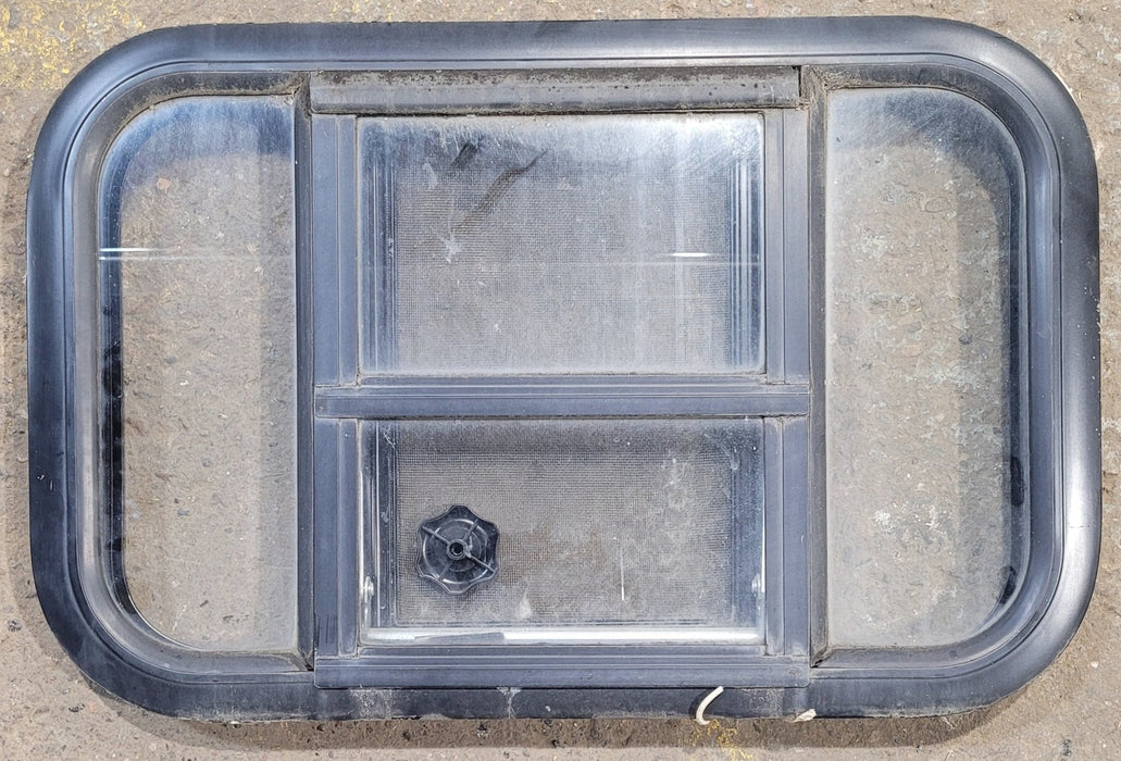 Used Black Radius Opening Window : 23 1/2" W x 14 3/4" H x 1 1/4" D