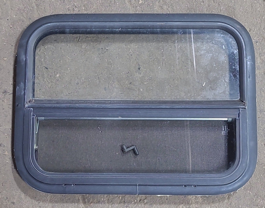Used Black Radius Opening Window : 23 1/2" W x 17 1/2" H x 1 3/4" D