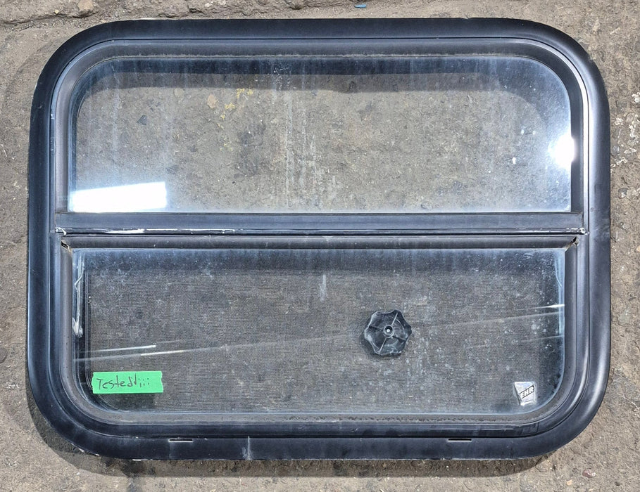 Used Black Radius Opening Window : 23 1/2" W x 17 1/4" H x 1 7/8" D