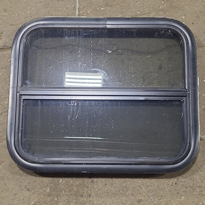 Used Black Radius Opening Window : 23 1/2" W x 19 1/2" H x 1 3/4" D