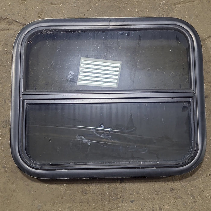 Used Black Radius Opening Window : 23 1/2" W x 19 1/2" H x 1 3/4" D