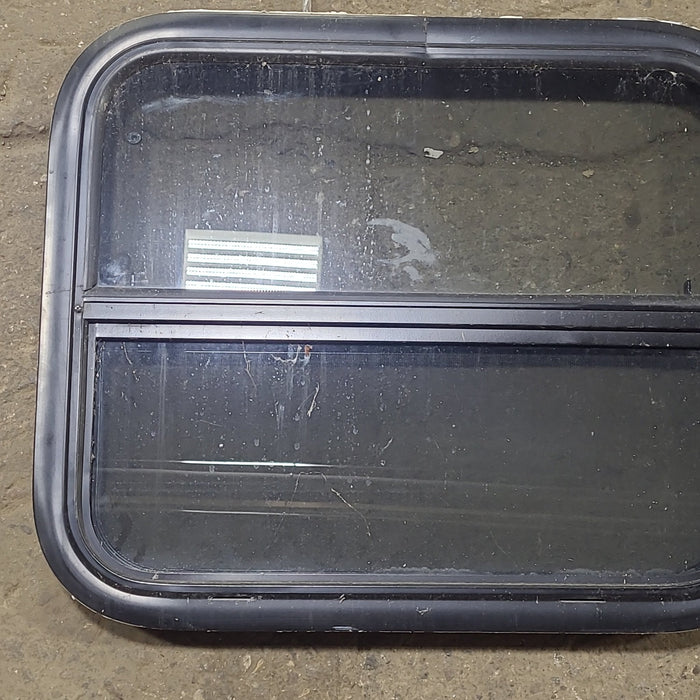 Used Black Radius Opening Window : 23 1/2" W x 19 1/2" H x 1 3/4" D