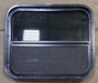 Used Black Radius Opening Window : 23 1/2" W x 19 1/2" H x 1 7/8" D - Young Farts RV Parts