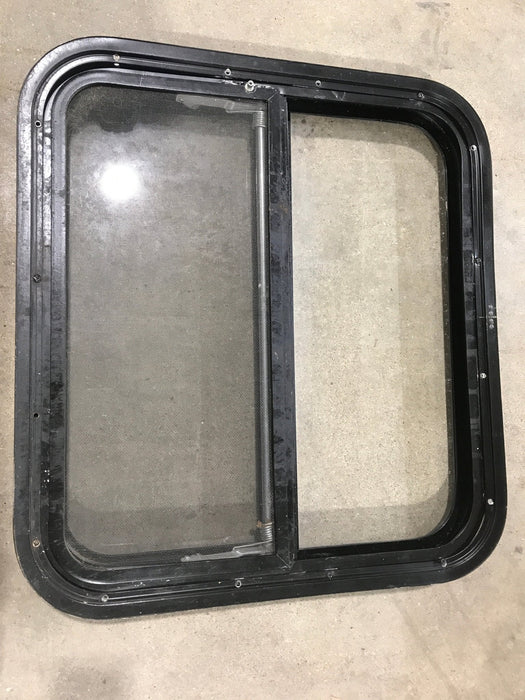 Used Black Radius Opening Window : 23 1/2" W X 21 1/4" H X 2" D
