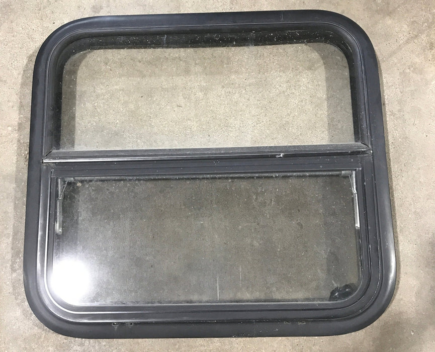 Used Black Radius Opening Window : 23 1/2" W X 21 1/4" H X 2" D