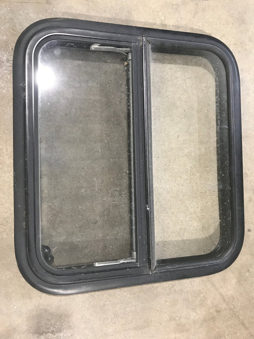 Used Black Radius Opening Window : 23 1/2" W X 21 1/4" H X 2" D