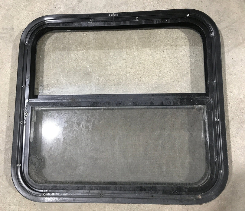 Used Black Radius Opening Window : 23 1/2" W X 21 1/4" H X 2" D