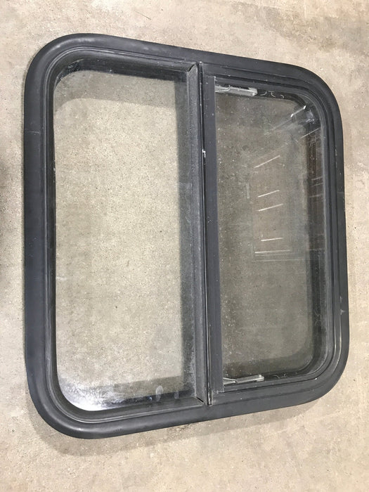 Used Black Radius Opening Window : 23 1/2" W X 21 1/4" H X 2" D
