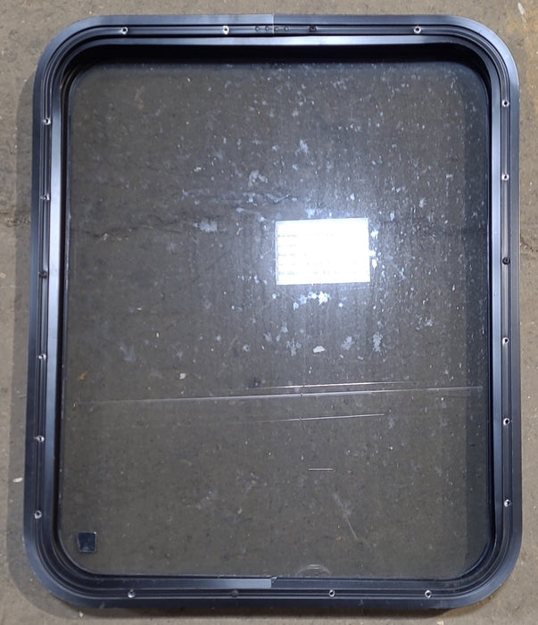 Used Black Radius Non Opening Window : 23 1/2" W x 28 3/4" H x 1 3/4" D