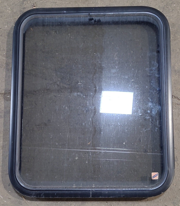 Used Black Radius Non Opening Window : 23 1/2" W x 28 3/4" H x 1 3/4" D