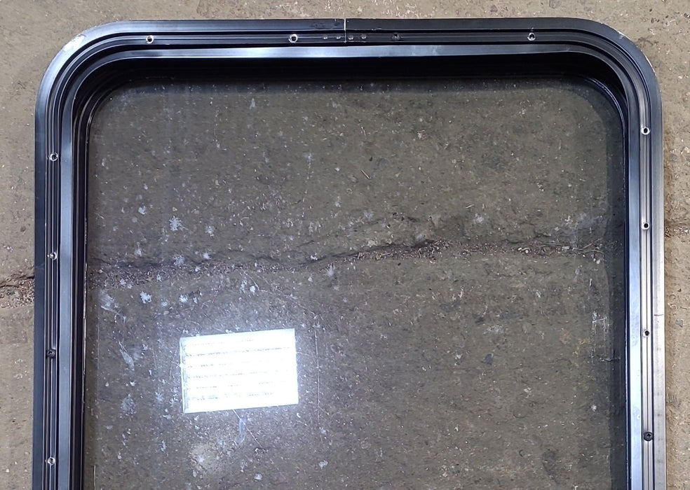 Used Black Radius Non Opening Window : 23 1/2" W x 28 3/4" H x 1 3/4" D