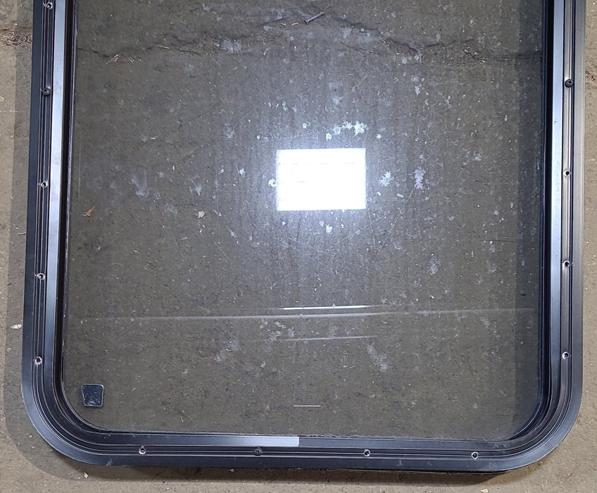 Used Black Radius Non Opening Window : 23 1/2" W x 28 3/4" H x 1 3/4" D