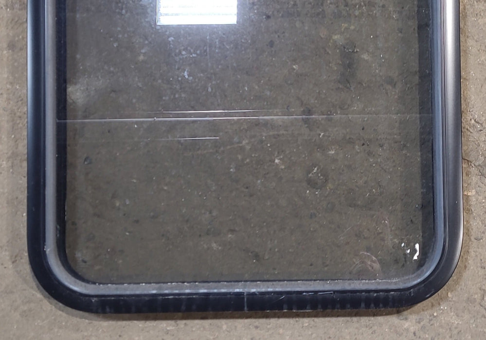 Used Black Radius Non Opening Window : 23 1/2" W x 28 3/4" H x 1 3/4" D