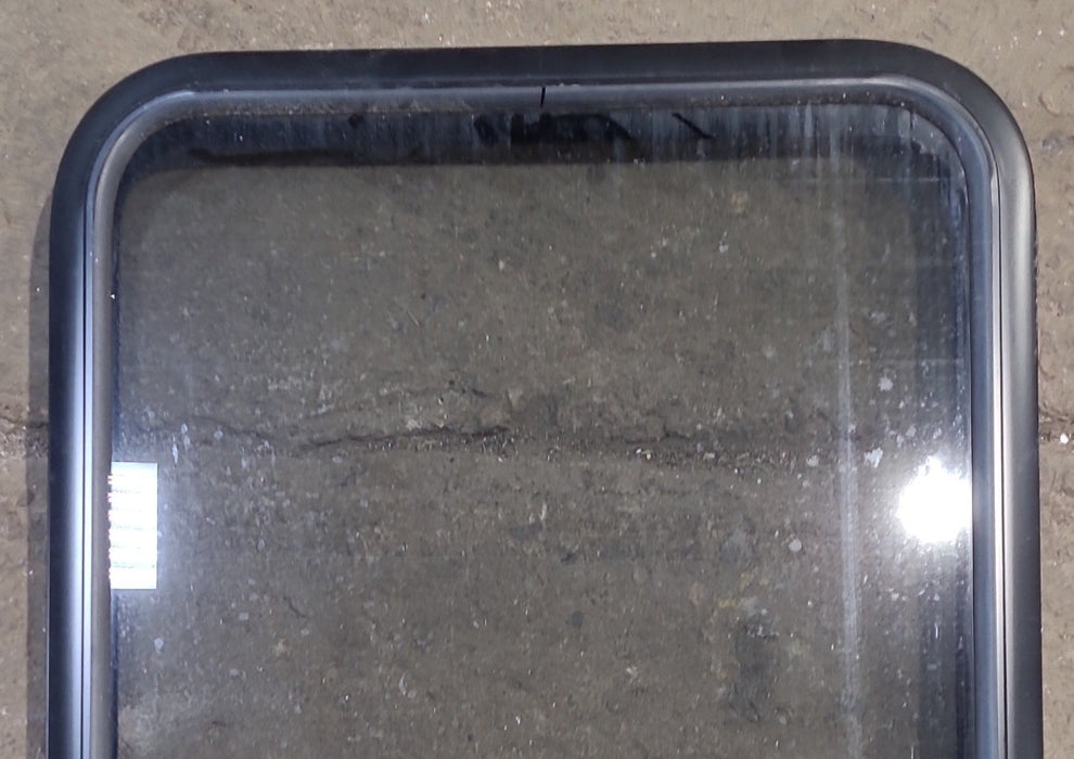 Used Black Radius Non Opening Window : 23 1/2" W x 28 3/4" H x 1 3/4" D