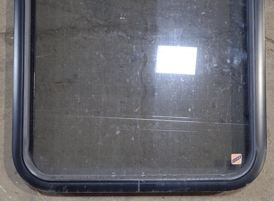 Used Black Radius Non Opening Window : 23 1/2" W x 28 3/4" H x 1 3/4" D